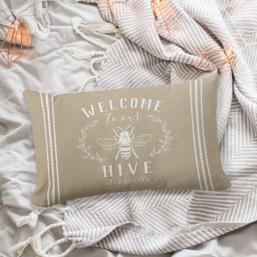 Welcome to Our Hive Personalized Lumbar Pillow