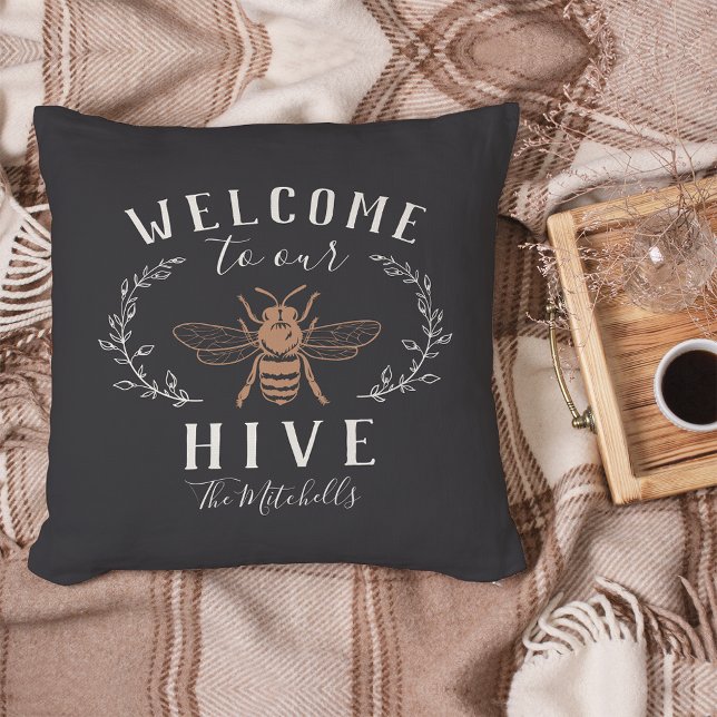 Welcome to Our Hive Personalized Throw Pillow (Creator Uploaded)