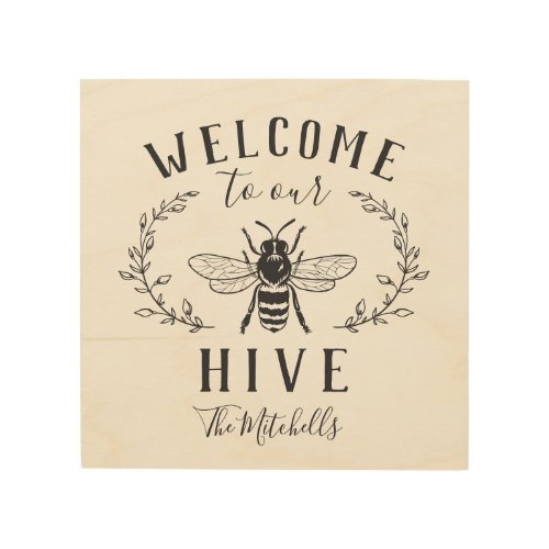 Welcome to Our Hive Personalized Wood Wall Art