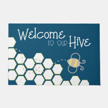 Welcome To Our Hive Spring Doormat by AestheticJourneys at Zazzle