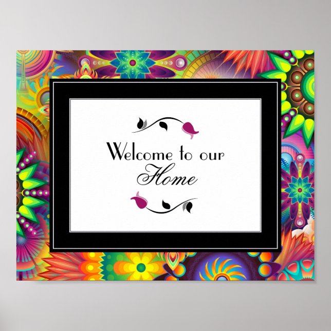 Welcome To Our Home Art Deco Pattern Poster (Front)