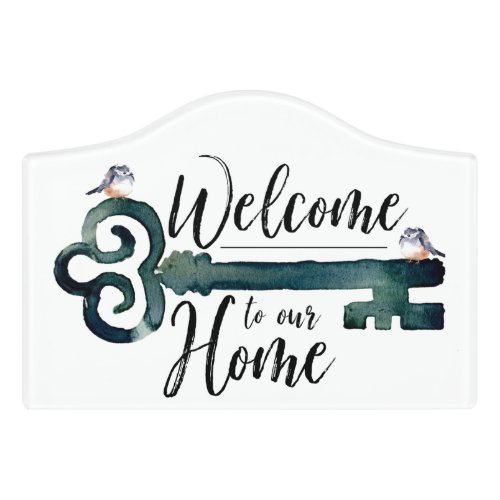 Welcome to our Home Bird Themed Decor Door Sign