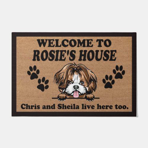  Welcome To Our Home Custom Dog Name Doormat