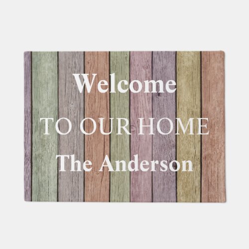Welcome to Our Home Custom Family Name Door Doormat