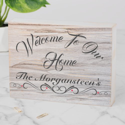 Welcome To Our Home DIY 4 Hook Key Holder V5 Wooden Box Sign