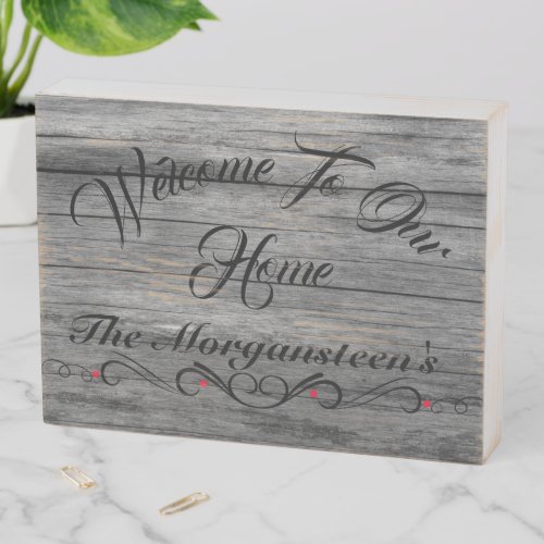 Welcome To Our Home DIY 4 Hook Key Holder Wooden Box Sign