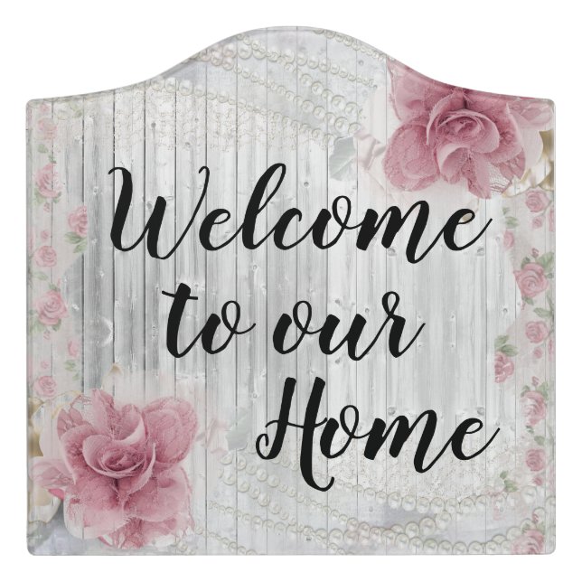 Welcome to our home door sign (Large Crest Front)