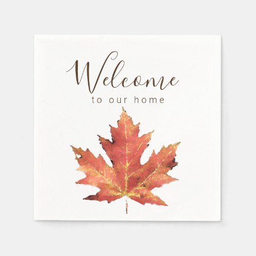 Welcome to Our Home Fall Leaf Napkins
