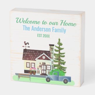 Welcome to our Home / Family Wood Box Sign