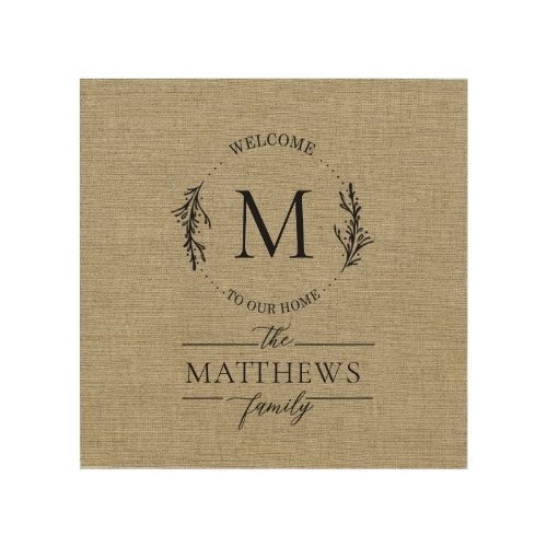 Welcome to Our Home Farmhouse Style Family Name Wood Wall Art