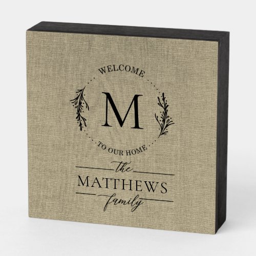 Welcome to our Home Farmhouse Style Family Name  Wooden Box Sign