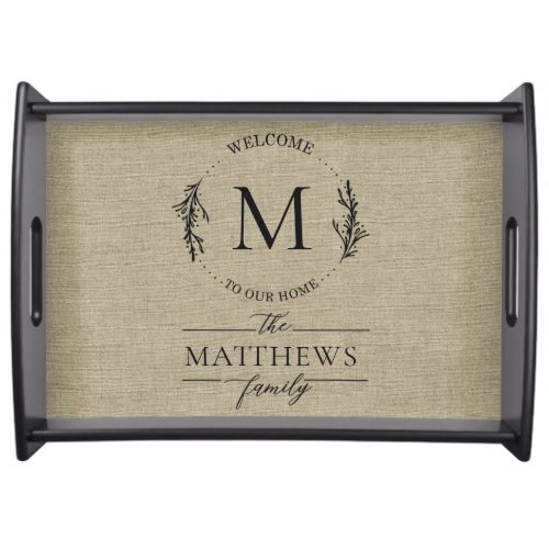 Welcome to Our Home Farmhouse Style Family  Serving Tray