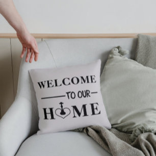 Welcome To Our Home Hookah Funny Arab Theme Throw Pillow