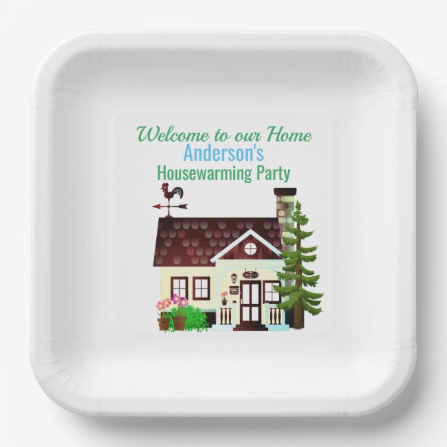 Welcome to our Home / Housewarming Party  Paper Plates (Front)