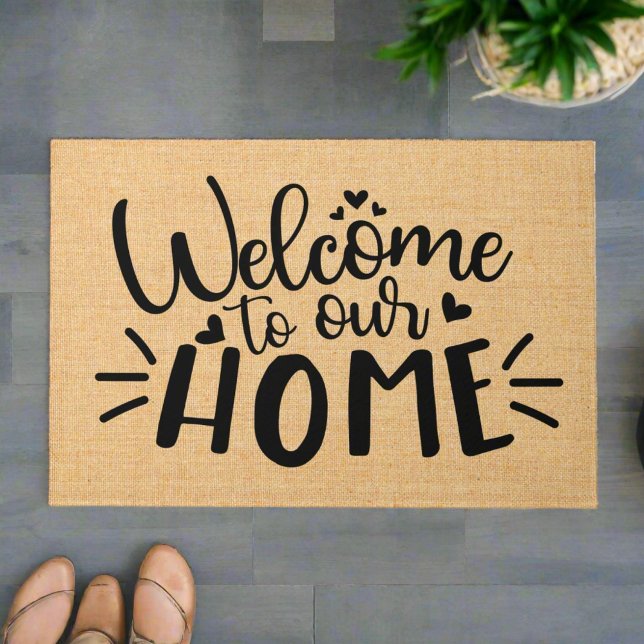 Welcome to our Home l Quote Typography Outdoor Doormat (Creator Uploaded)