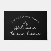 Welcome to Our Home Black & White Doormat