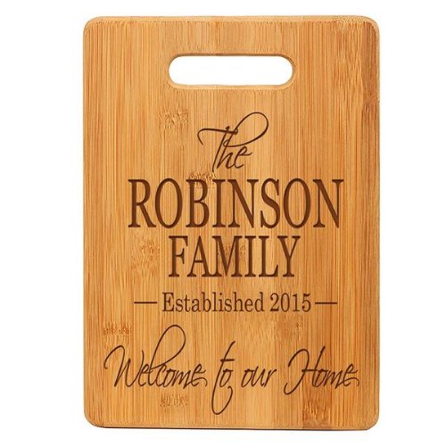 Welcome To Our Home Natural Bamboo Cutting Board