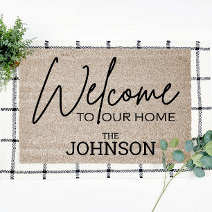 Welcome to Our Home Personalized Coir Fiber Doormat