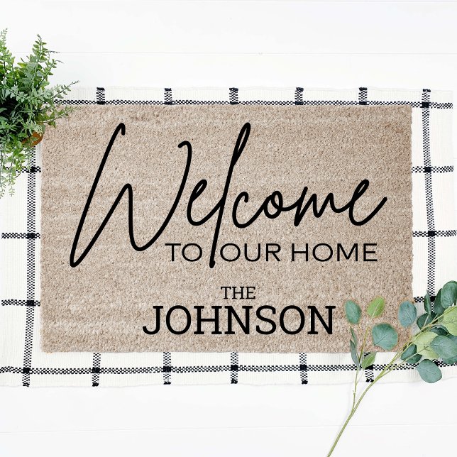 Welcome to Our Home Personalized Coir Fiber Doormat (Creator Uploaded)