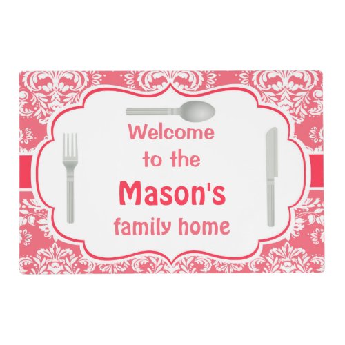 Welcome to our home placemat