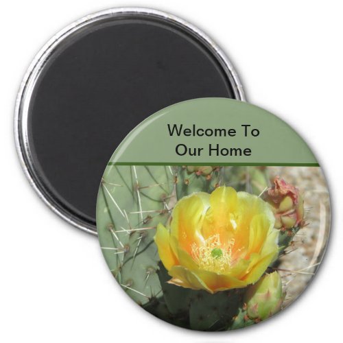 Welcome To Our Home Southwest Cactus Flower Guest Magnet
