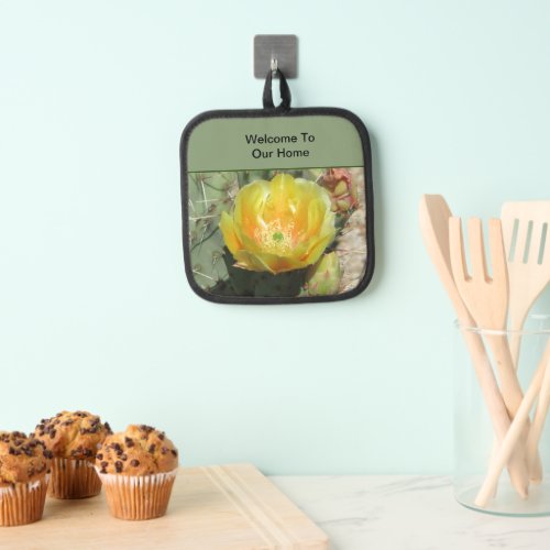 Welcome To Our Home Southwest Cactus Flower Guest Pot Holder