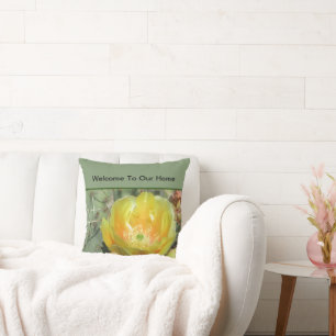 Welcome To Our Home Southwest Flower Rental Guest Throw Pillow