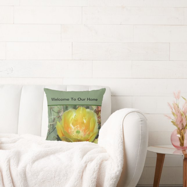 Welcome To Our Home Southwest Flower Rental Guest Throw Pillow (Couch)