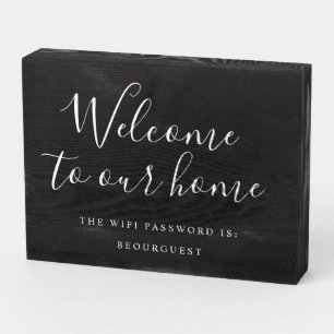 Welcome to our home wifi sign