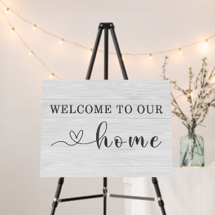 Welcome to our home wood sign