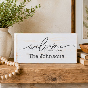 Welcome to Our Home Wooden Box Sign