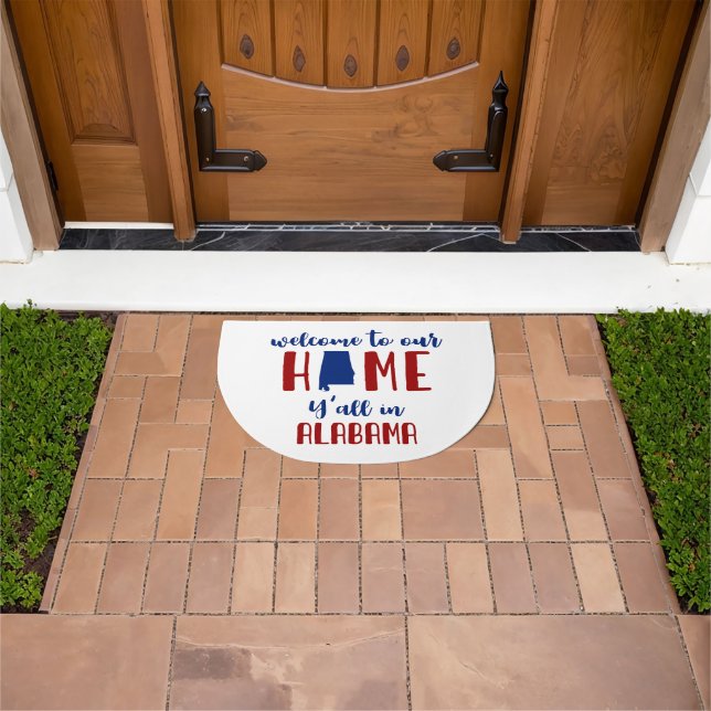 Welcome To Our Home Y'all In Alabama  Doormat (Outdoor)