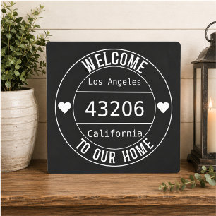 Welcome to Our Home Zip Code Metal Print