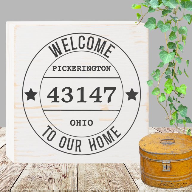 Welcome to Our Home Zip Code  Wooden Box Sign (Creator Uploaded)