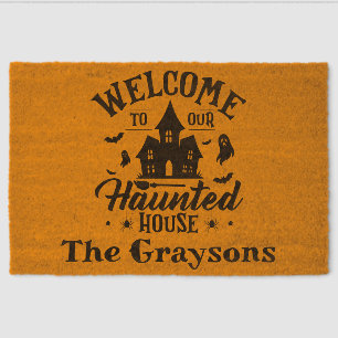 Welcome To Our House Halloween Spooky Decor Fiber Doormat