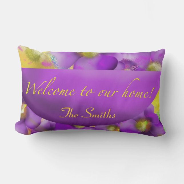 Welcome To Our House Personalized Throw Pillow (Front)