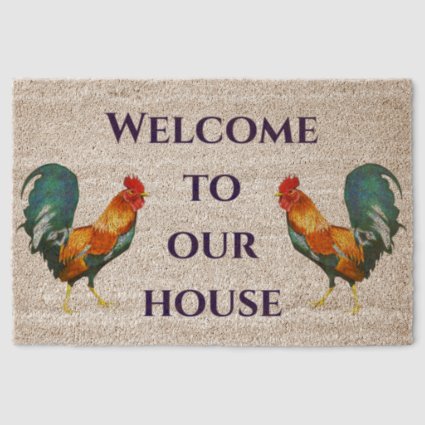 Welcome to our house rooster Coir Mat