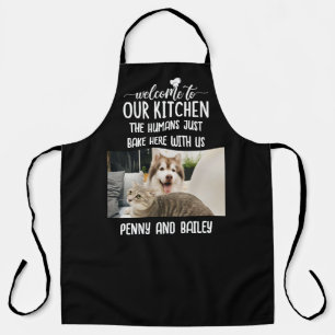 Welcome To Our Kitchen Cat & Custom Photo Apron