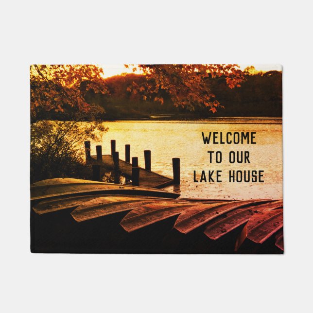 Welcome to our Lake House Customizable Text Doormat (Front)