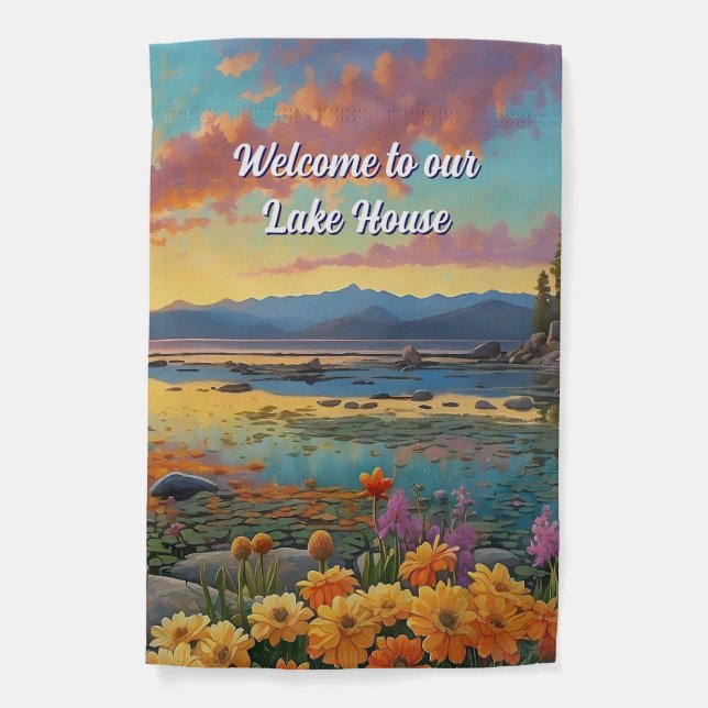 Welcome To our Lake House Garden Flag (Front)