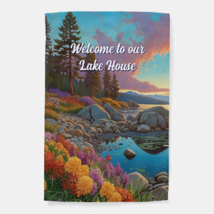 Welcome To our Lake House Garden Flag
