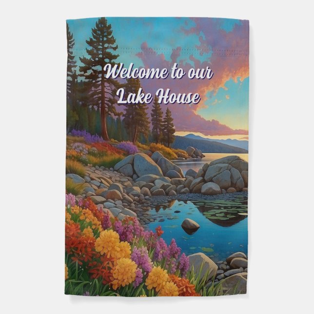 Welcome To our Lake House Garden Flag (Front)