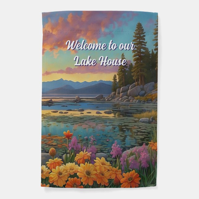 Welcome To our Lake House Garden Flag (Front)