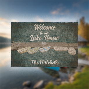 Welcome To Our Lake House House Fiber Doormat
