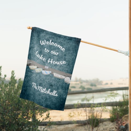 Welcome To Our Lake House House Flag
