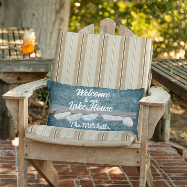 Welcome To Our Lake House House Lumbar Pillow (Chair)