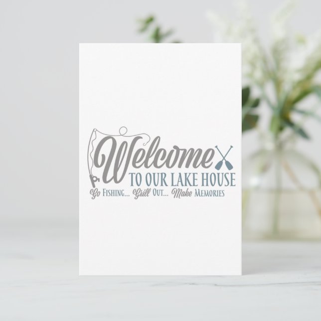 WELCOME "TO OUR LAKE HOUSE" HOUSEWARMING INVITE (Standing Front)