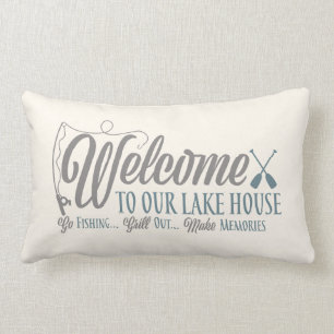 Welcome to Our Lake House Lumbar Pillow