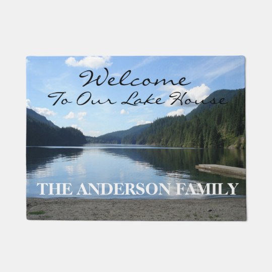 Welcome To Our Lake House Personalized Door Mat