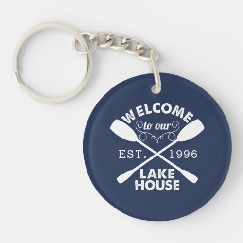 Welcome to our Lake House Personalized Keychain